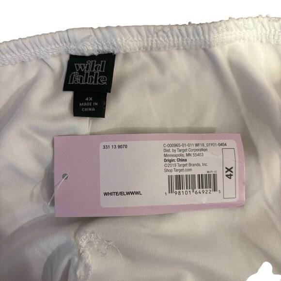 Wild Fable Triangle Cup V-Neck Tiered Mini Skater Dress Plus Size 4XL White NWT! - Picture 4 of 6